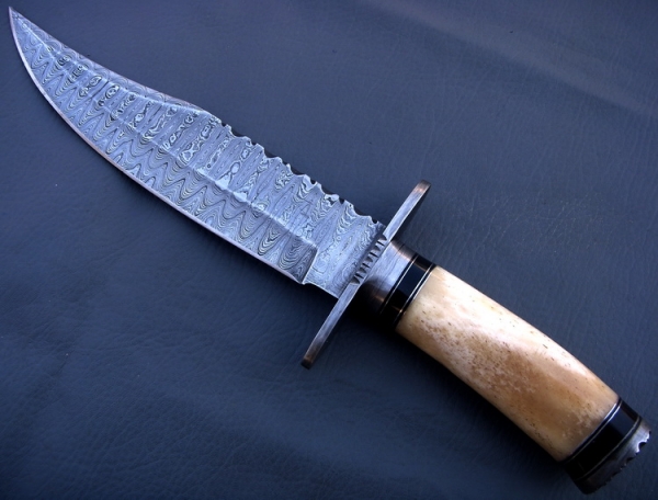 Damascus Bowie/Dagger Knife