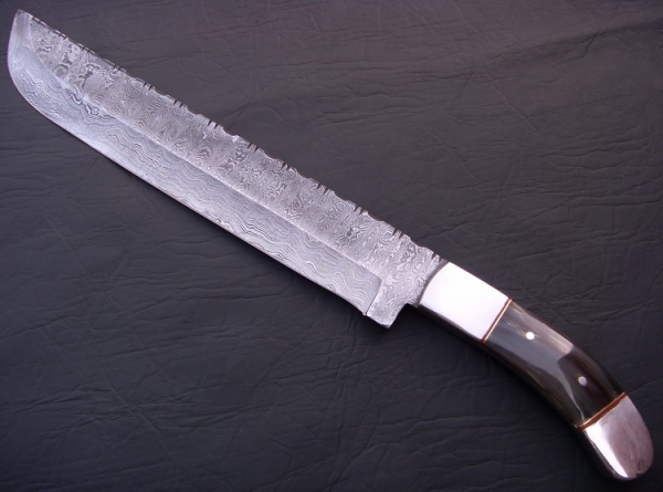 Damascus Bowie/Dagger Knife